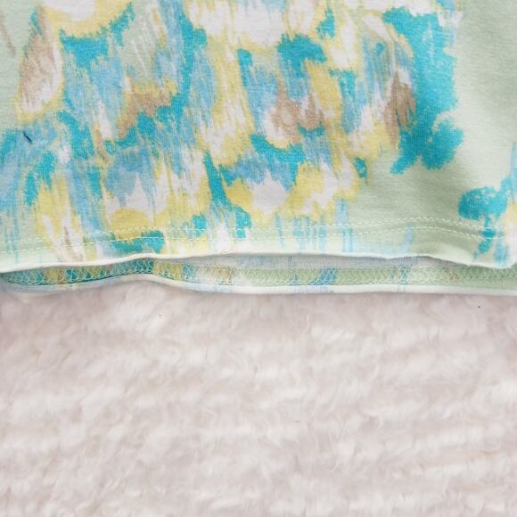 T-Shirt J Jill Size PM Fitted Pina Cotton Abstract Floral Boho Bloomcore Office - Picture 4 of 12